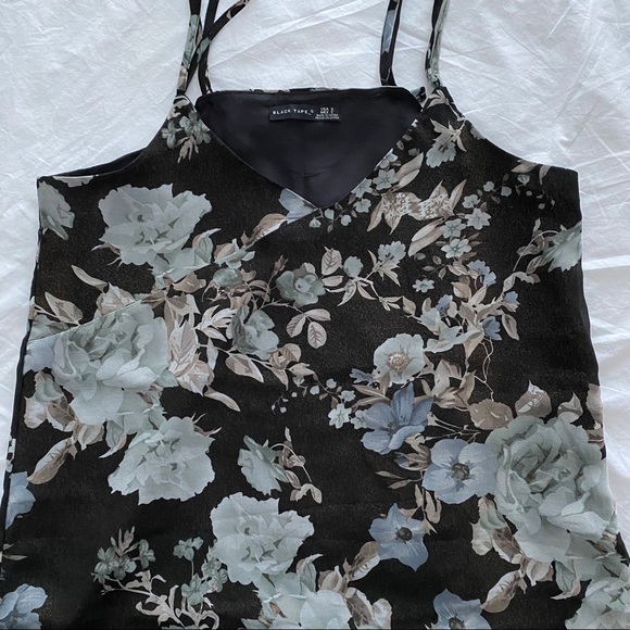 Black Tape Floral Slip Dress - Picture 2 of 9